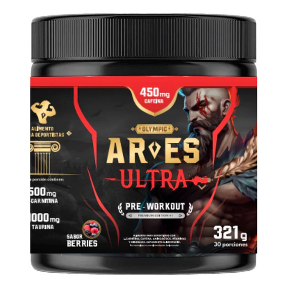 Suplemento En Polvo Pre Entreno Ares Ultra (450 Mg Cafeina) 