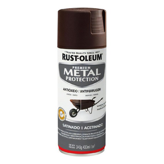 Pintura Aerosol Rust Oleum Antióxido Metal Protection Color Marrón Oscuro Satinado