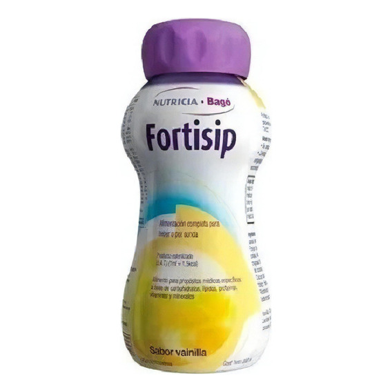 Suplemento en líquido Nutricia Bagó  Fortisip vitaminas sabor vainilla en botella de 200mL