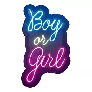 Boy Or Girl Letrero Led Neon - Letrero Luminoso 60x33cm