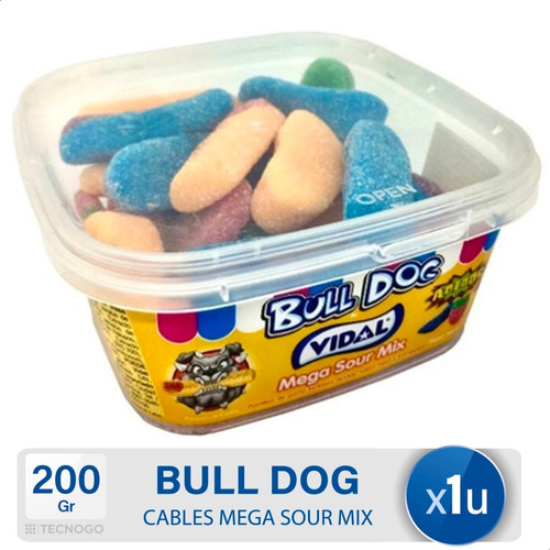 Gomitas Vidal Bull Dog mega sour mix ácidas 200g