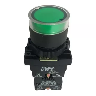 Botão Pulsador Iluminado 220v 1na+1nf - Metaltex Cor Verde