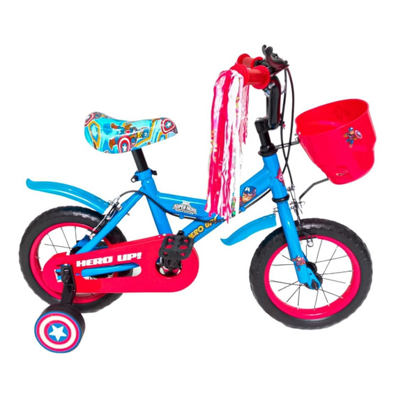 Bicicleta Para Niños Rodado 12 Disney Marvel Con Rueditas 