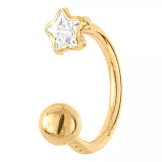 Piercing Orelha Cartilagem Estrela Ouro 18k Promoção