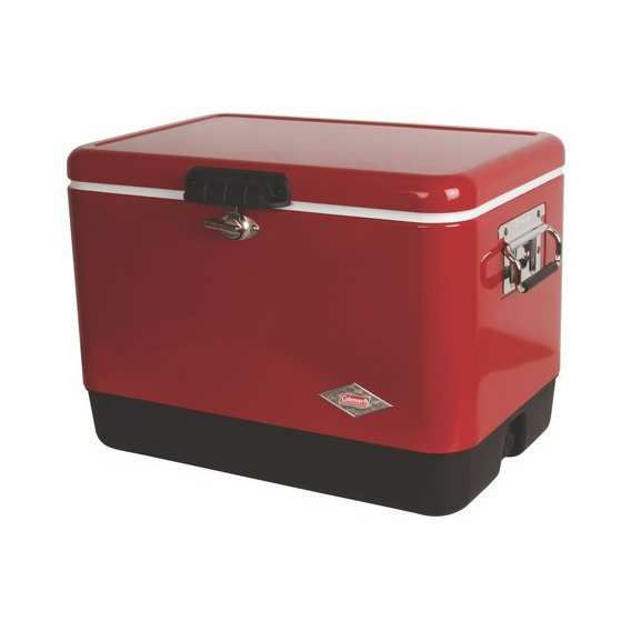 Conservadora Coleman Acero Inox 54qt 51 L Roja Steel Belted 