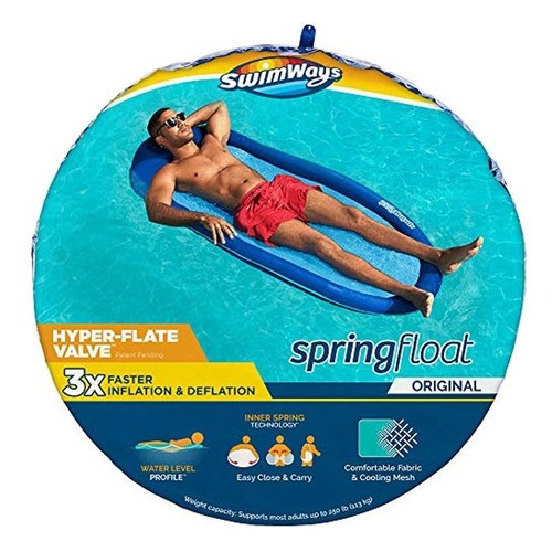 Tumbona Inflable Para Piscina Swimways Spring Float Con Válv Color Hyper-flate blue