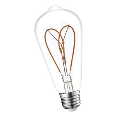 Lampara Led Filamento St64 Soft 4w E27 Clara Loop Luz Desing Luz Cálida