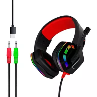 Auricular Vincha Gamer Microfono Sonido Hd Rgb Usb Cable 3.5