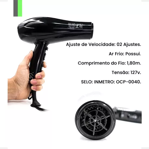 Secador de cabelo Sonar Profissional 8.600W vermelho e preto 110V - 127V