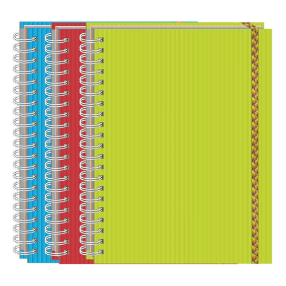 Libreta Cuaderno Profesional Pasta Dura 200hj Raya 3 Pack