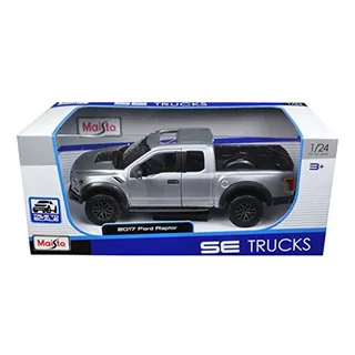 Miniatura Picape Ford F150 Raptor 2017 1:24 Maisto Prata Cor Prateado