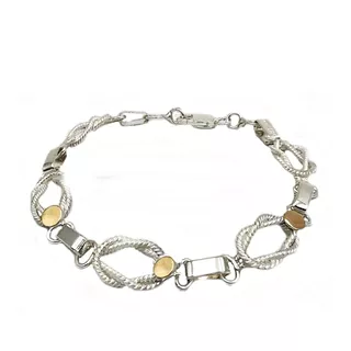 Pulsera Plata Oro18k Nudo Marinera Rustica Nacional Exclusiv