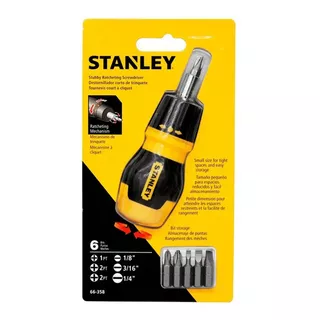 Stanley (66-358) Desarmador Tipo Trompo Matraca C/ 6 Puntas