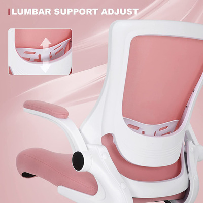 Silla De Oficina Rosa Ergonómica Con Soporte Lumbar