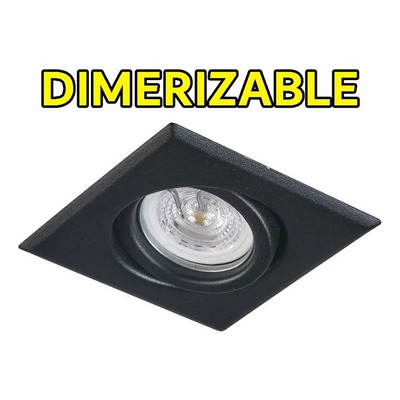 Spot Móvil De Embutir Dimerizable Cuadrado Negro Led 7w 