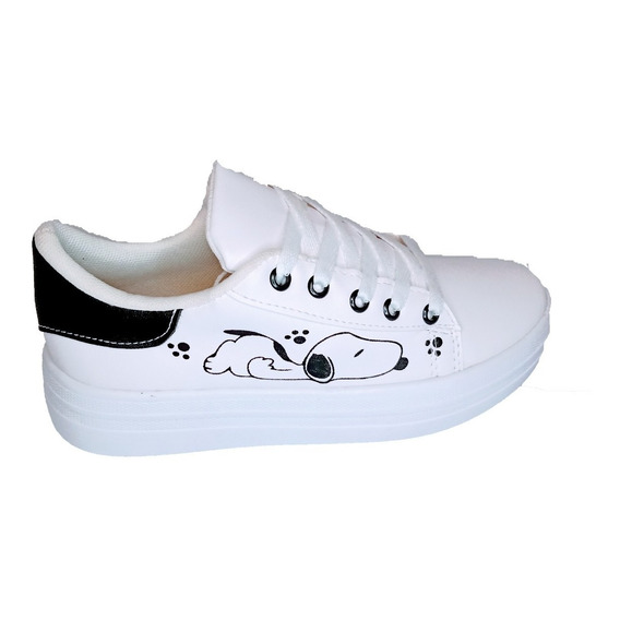 Tenis Plataforma Snoopy Dama Casuales Envio Gratis