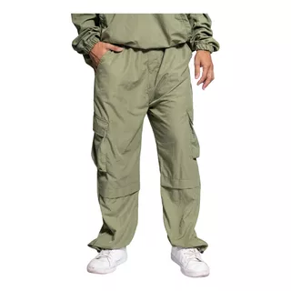 Pantalón Cargo Parachute Oversize De Hombre Con Bolsillos Sh