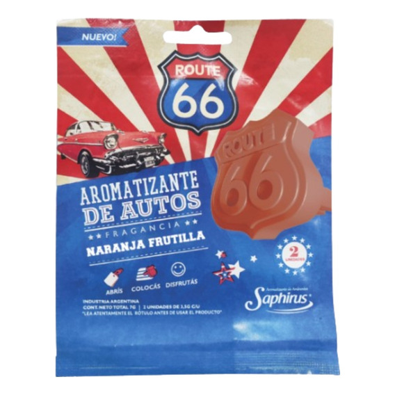 Aromatizador Route 66 Saphirus Para Automovil 