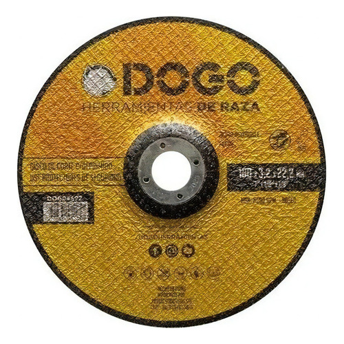Disco Desbaste Amoladora 7´´ 180mm X 3.2 Dogo X5 Unidades Color Negro y Amarillo