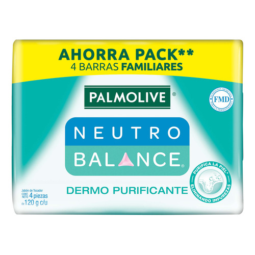 Palmolive Neutro Balance Dermo Purificante jabón de baño 4 piezas x 120 gr