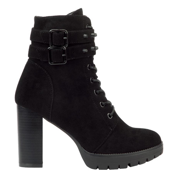 Bota Ante Plataforma Con Hebilla Sao Paulo Negro Mujer 8680