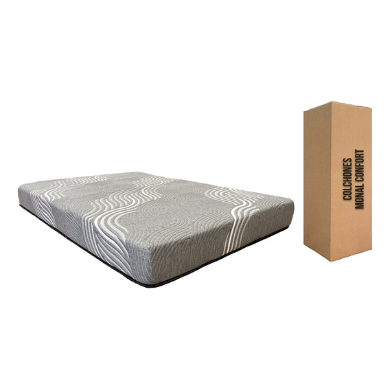 Colchon Matrimonial Slim Grey Monal Confort Con Memory Foam