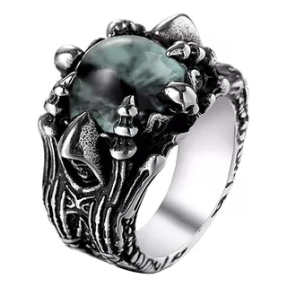 Anillo Ojo De Dragón Craneo Calavera Acero Inoxidable Hombre