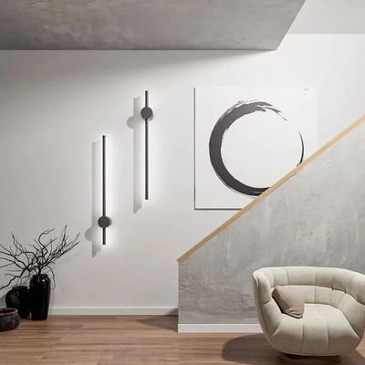 Aplique De Pared Texo Negro 80cm Diseño Luz Desing Negro