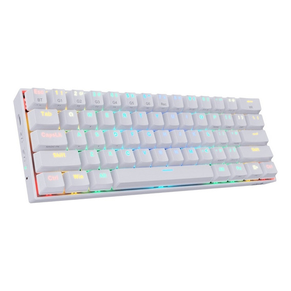 Teclado Mecánico Redragon Wireless Draconic White K530w-rgb Color del teclado Blanco Idioma Inglés US