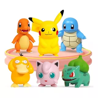 Set 6 Figuras Accion Pokemon Pikachu Charmander Cubone 