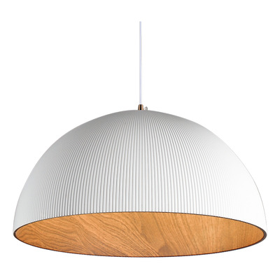 Colgante Led 44w Cct Ø30cm Blanco Interior Símil Madera Mks - Blanco
