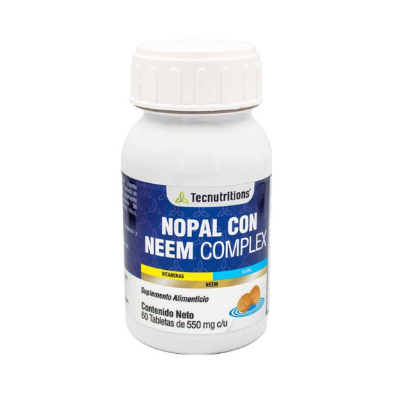 Suplemento Nopal Con Neem Complex Tecnu® Diabetes Colesterol Sabor Sin sabor
