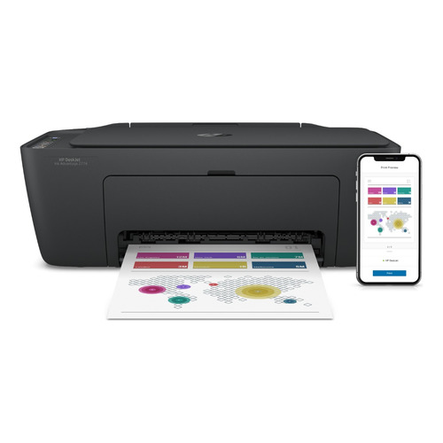 Impresora a color multifunción HP Deskjet Ink Advantage 2774 con wifi negra 100V/240V