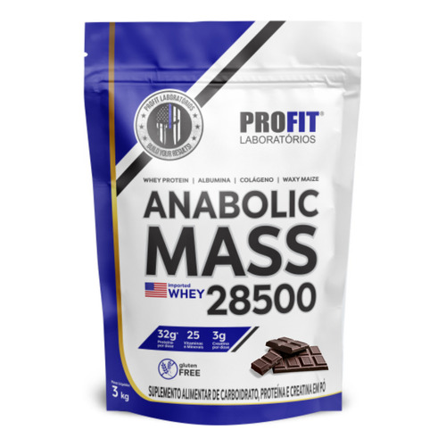 Suplemento en polvo ProFit Laboratórios  Hipercaloricos Anabolic Mass 28500 proteínas sabor chocolate en sachet de 3000mL