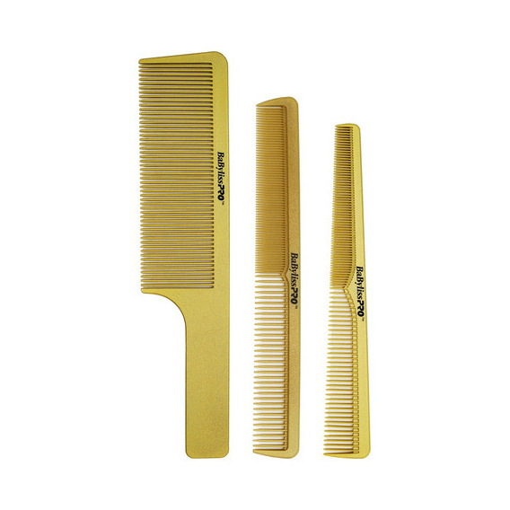 Babyliss Barberology Kit X3 Peines Gold Fibra Peluquería 3c Color Dorado