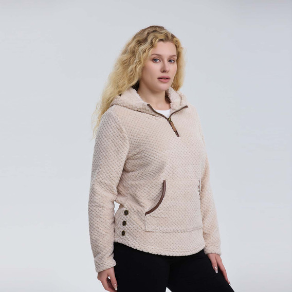 Polar Mujer Aplicación Botones Crema Fashion's Park