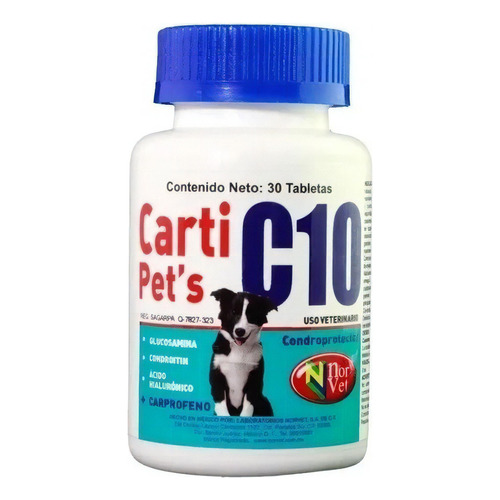 Carti Pets C10 Carprofeno Glucosamina 30 Tabs Norvet 