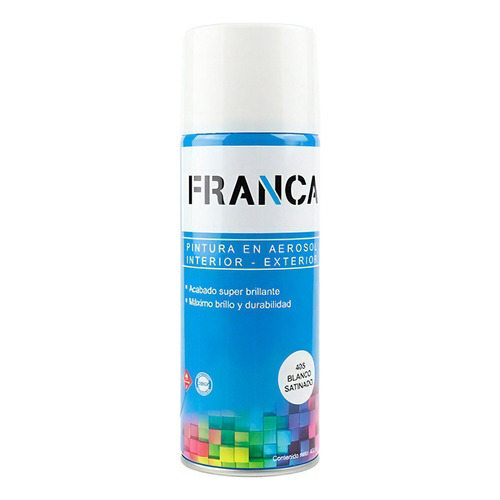 Esmalte En Aerosol 400ml Franca - Mate Brillante Y Satinados Color Blanco Satinado