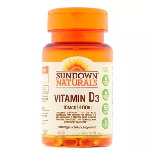 Vitamina D3 400 Ui (100 Softgel) Sundow