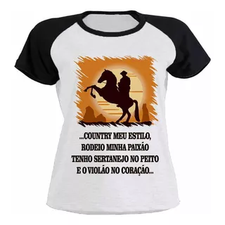 Camiseta Sertanejo Country Rodeio Violao Cavalo I0524