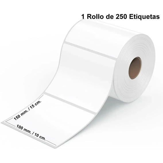 1 Rollo Etiquetas Termicas Autoadhesivas 100x150. 250 Uni.