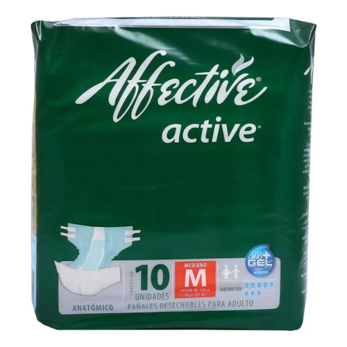 Pañales para adultos descartables Affective Activo M x 10 u