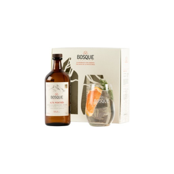 Gin Premium Bosque Gift Pack Alta Montaña 500ml & Vaso