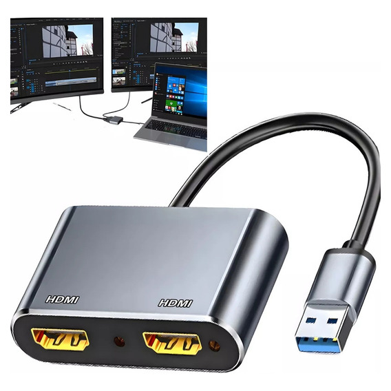 El Adaptador Usb A Hdmi Dual Amplía Dos Monitores