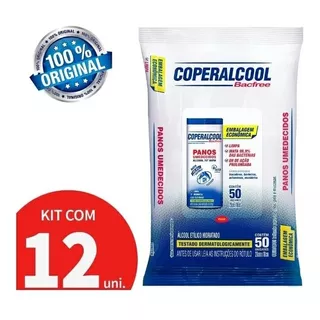 Kit C/ 12 Panos Umedecidos Álcool 70 (50 Unid.) Coperalcool