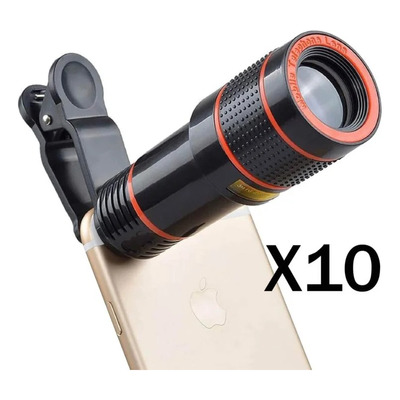 Lente Telescopio Zoom Optico X10 Para Camara Celular Clip