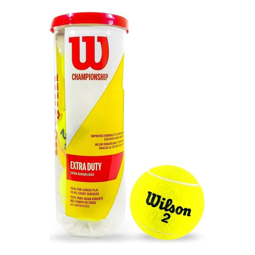 Pelotas Tenis Wilson Championship Extra Duty 3 Undades tubo