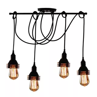 Pendente Trilho - Estilo Industrial Moderno - P/ 4 Lâmpadas