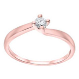 Anillo Bizzarro Solitario Oro Rosa 14k Con Diamante 20 Pts