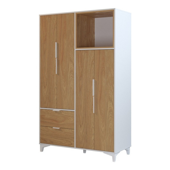 Closet Mood 4p 2c 1108x1780x470cm. Blanco / Madera